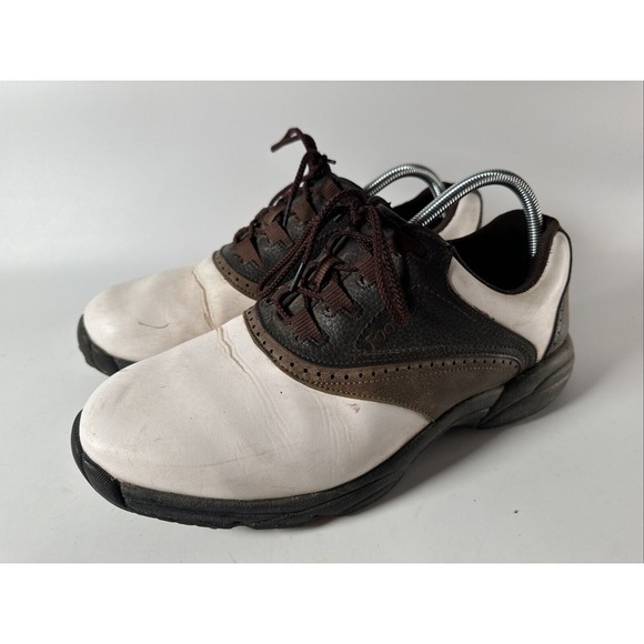 FootJoy Other - FOOTJOY FJ GREENJOYS White Brown Leather Golf Shoes 45402 Men's US Sz 11 W